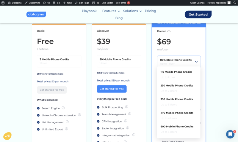 Datagma is less expensive than Lusha